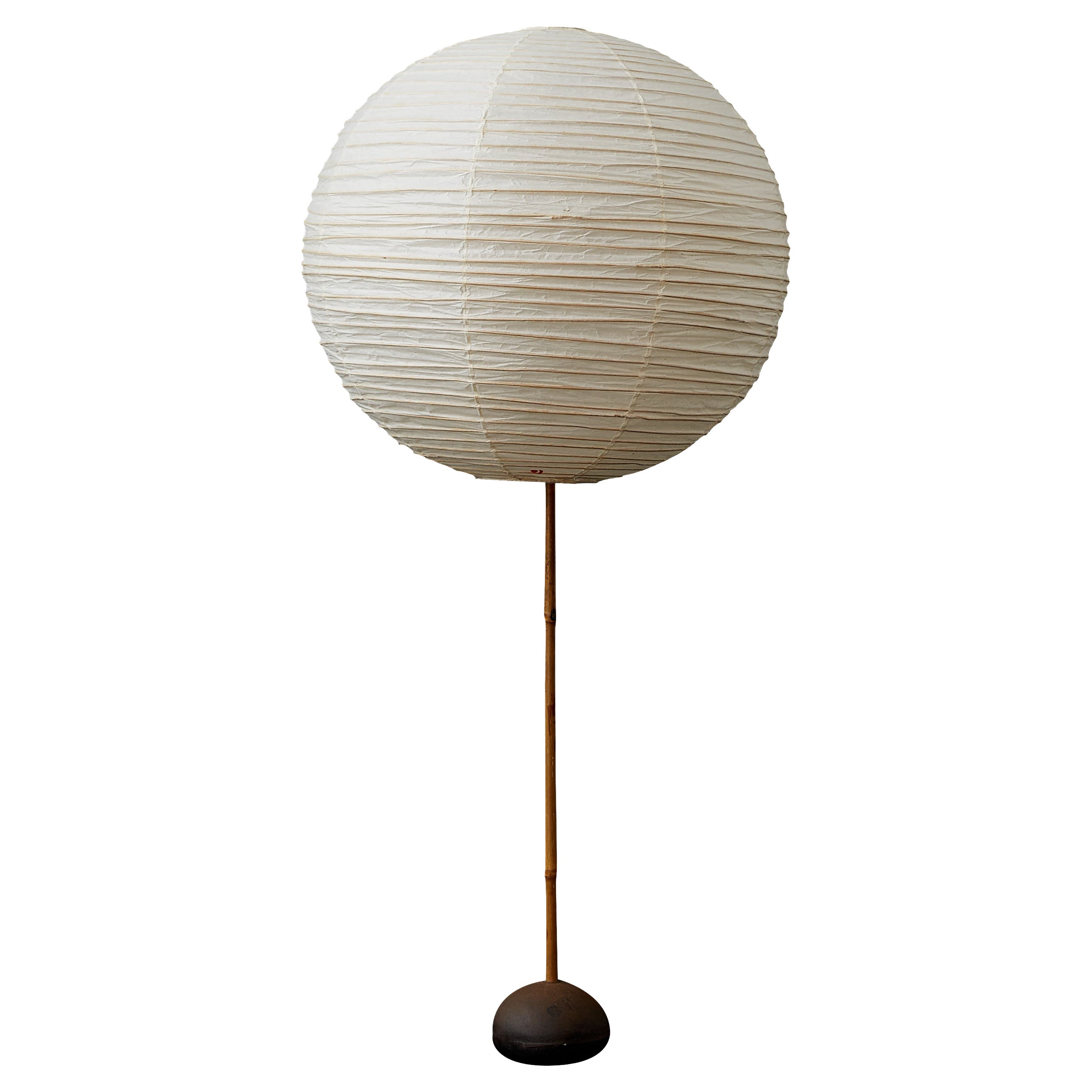 Frühe Isamu Noguchi Akari Lichtskulptur, Modell BB2/20A, Globe Bamboo Stand im Angebot