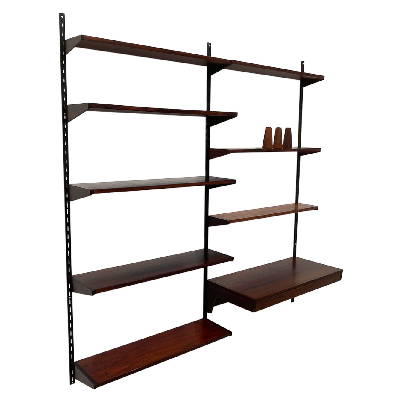 Vintage Danish Rosewood 2-Bay Wall Unit by Kai Kristiansen for FM, 1960s For Sale