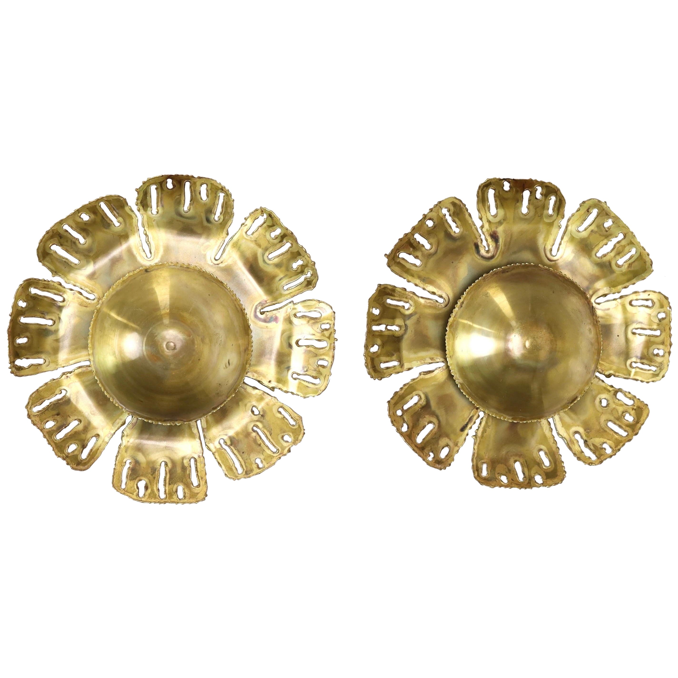 A set of Brass Wall Lamps by Svend Aage Holm Sorensen, 1960s, Denmark