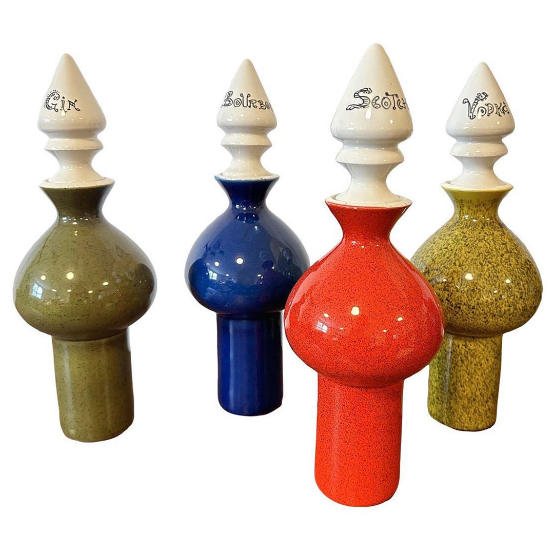 1960 Alvino Bagni Juego de decantador MCM Bitossi
