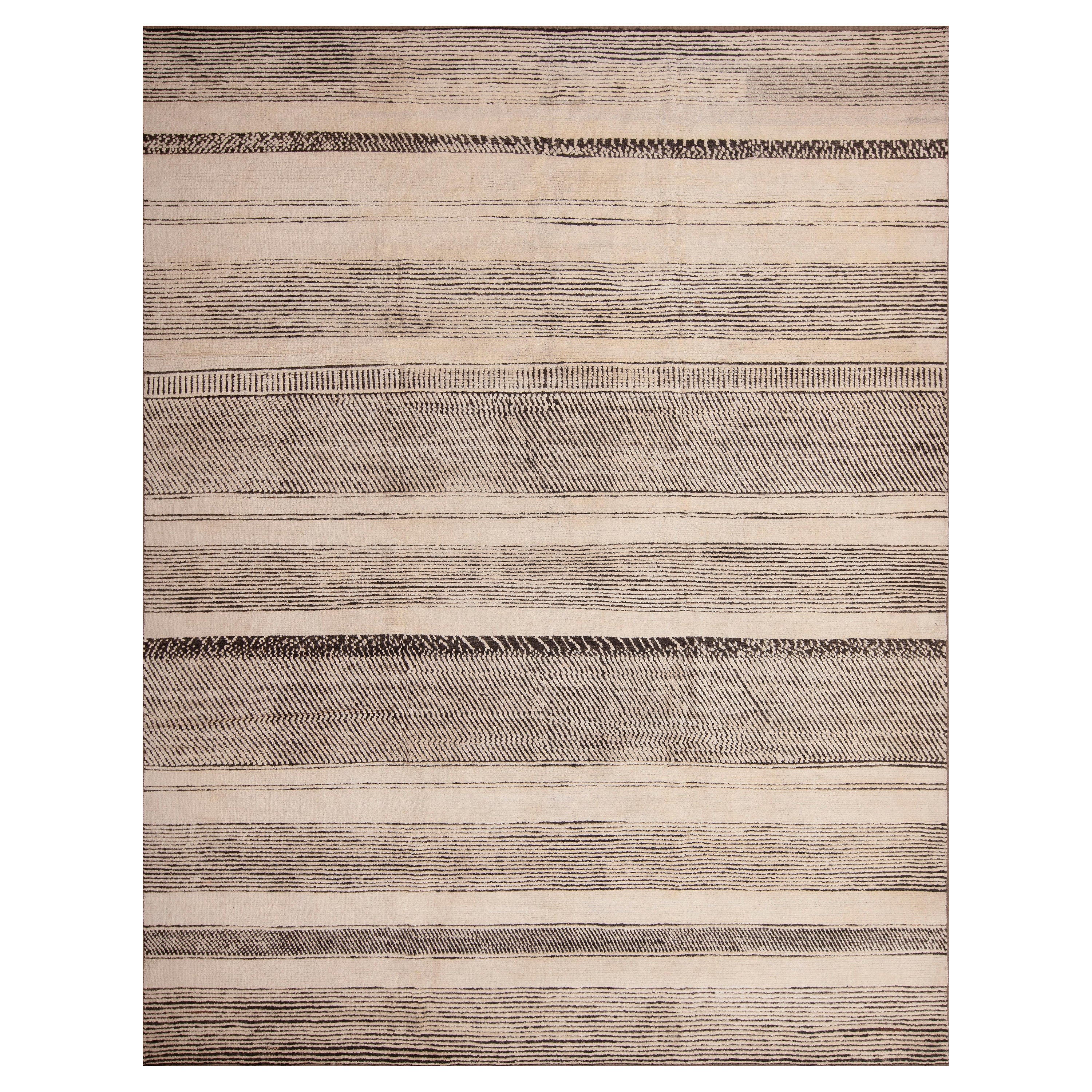 Nazmiyal Collection Crema y negro Abstracto  Alfombra moderna 9'4" x 11'9 en venta