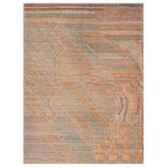 Handgefertigter abstrakter moderner Teppich der Nazmiyal Kollektion 5'10" x 7'10"