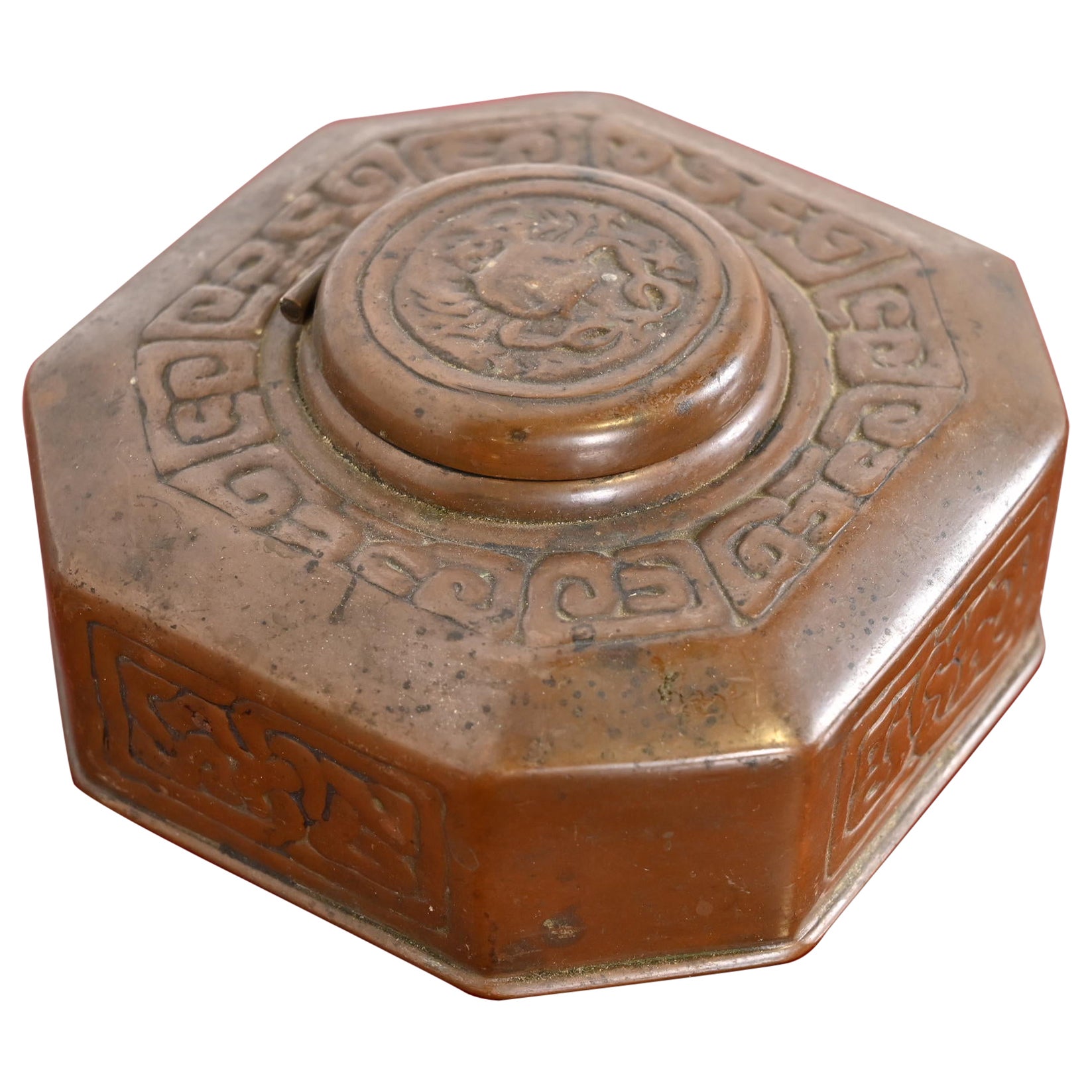 Tiffany Studios New York Zodiac Bronze Inkwell