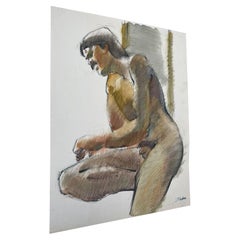 Retro Nude Male Portrait on Paper