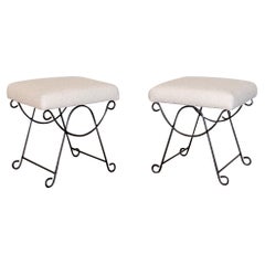 Panoplie Iron Loop Stool with Boucle Fabric