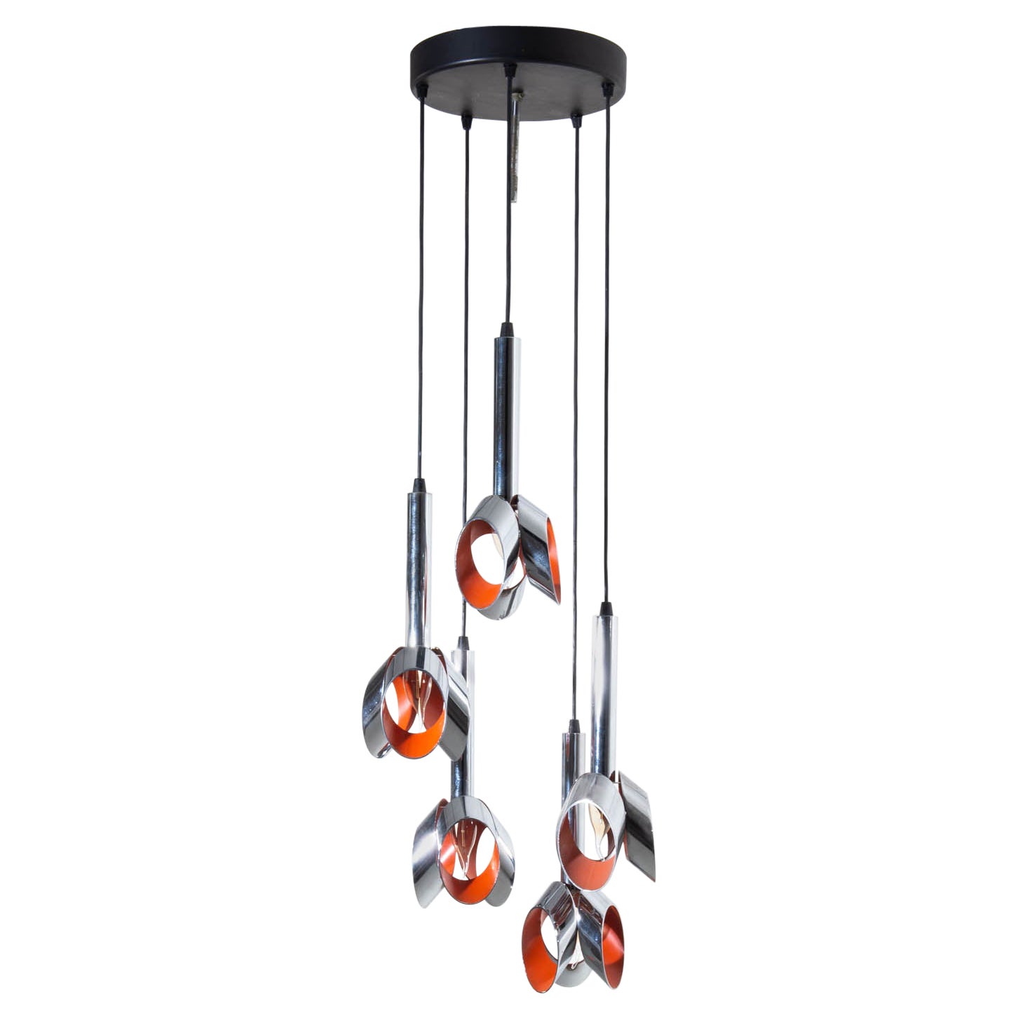 20th Century French Space Age Metal Chandelier