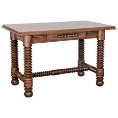 Vintage French Wood Desk by Charles Dudouyt