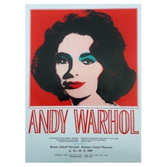 1989 Andy Warhol - Liz Taylor Castel Mereccio Original Retro Poster