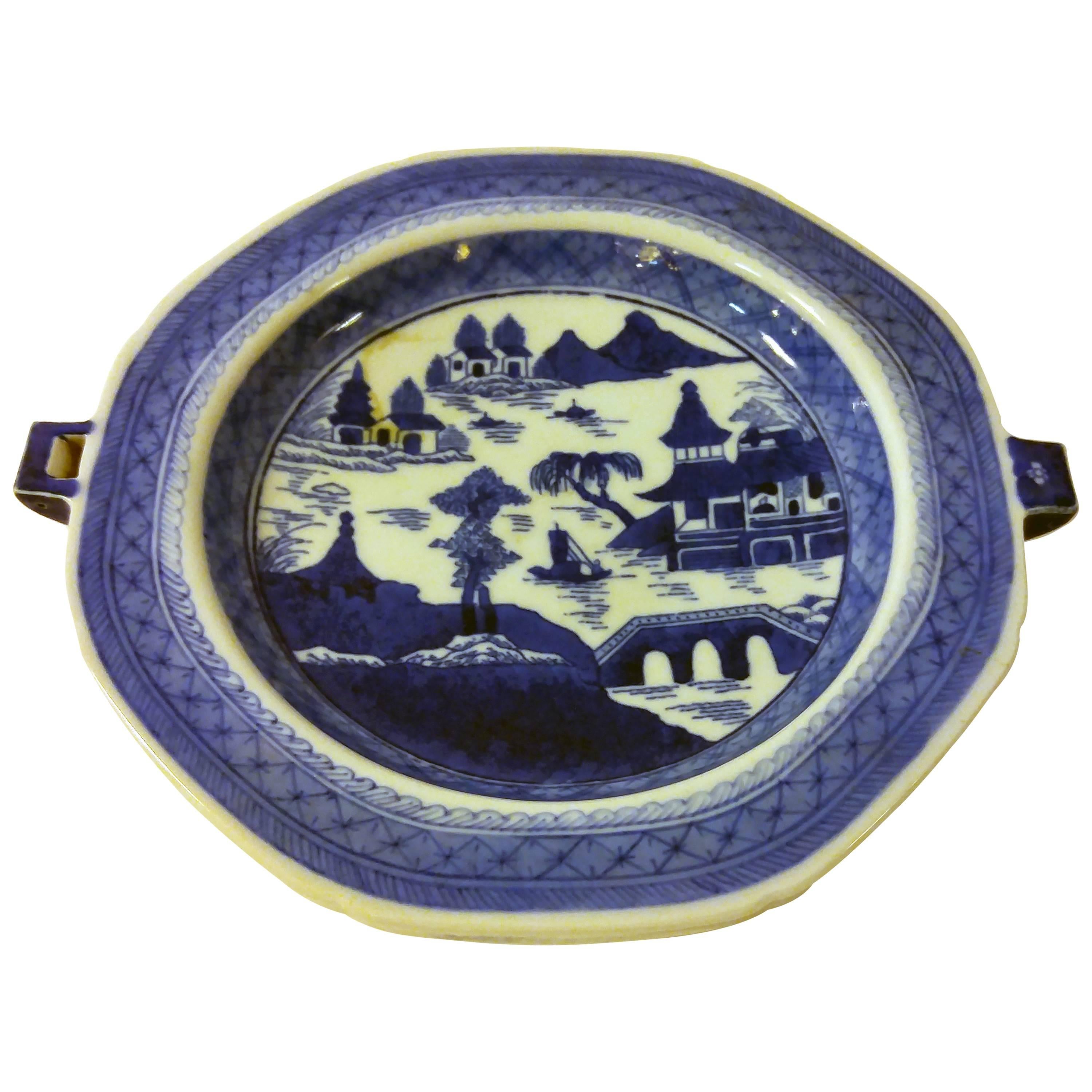 19th century Chinese Export Nanking Warming Plate For Sale