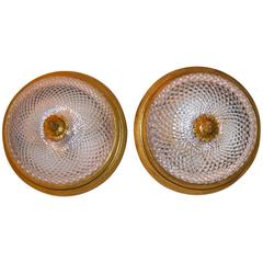 French Bronze and Cut-Glass Light Fixtures