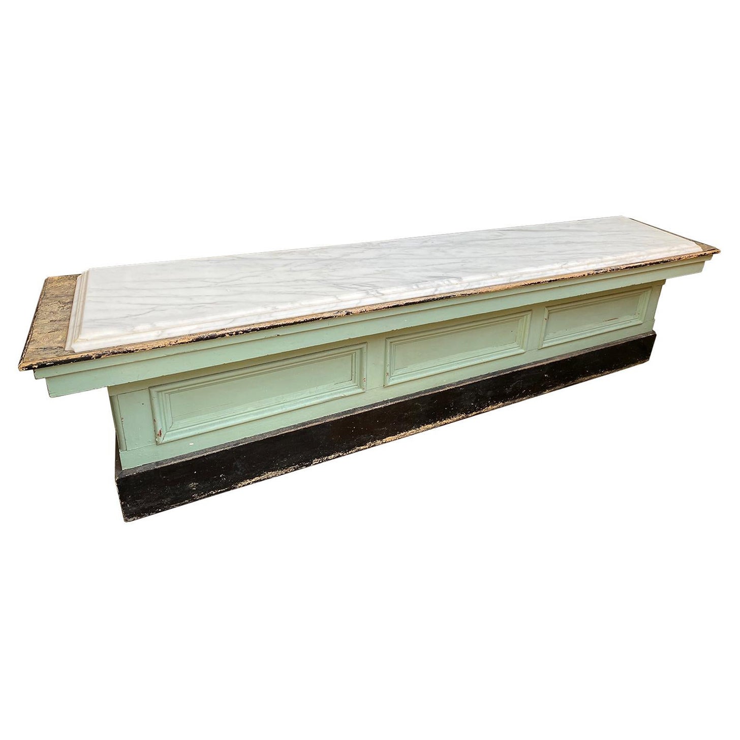 Antique Store Counter with Marble Top For Sale