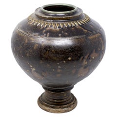 Antique Khmer Pedestal Jar, 12th century