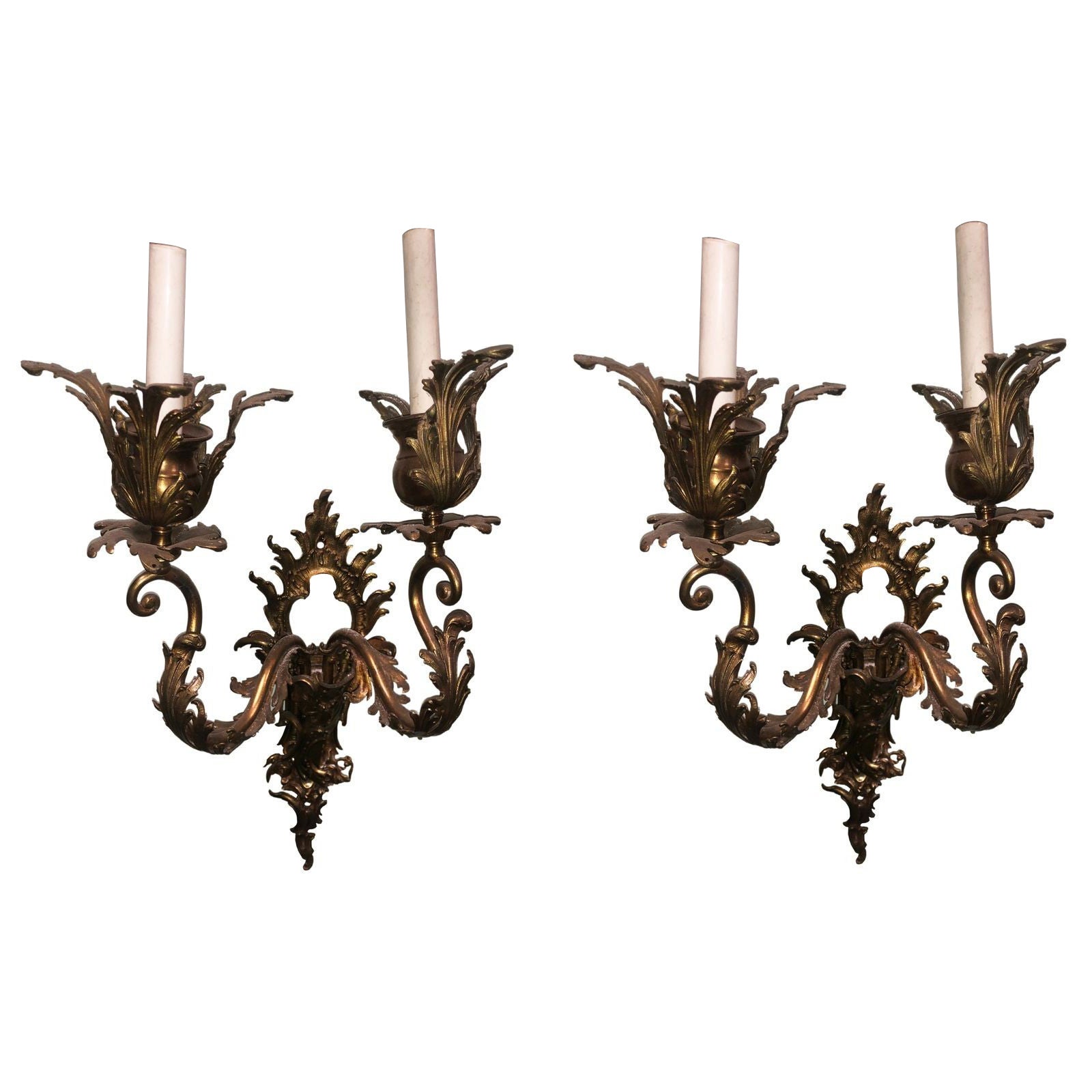 Italian Baroque Candelabra Style Wall Sconce, Pair