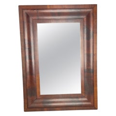 19th Century American Empire Flame Mahogany Ogee Wall Mirror