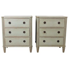 Pair of Gustavian or Swedish Style Painted Chest of Drawers