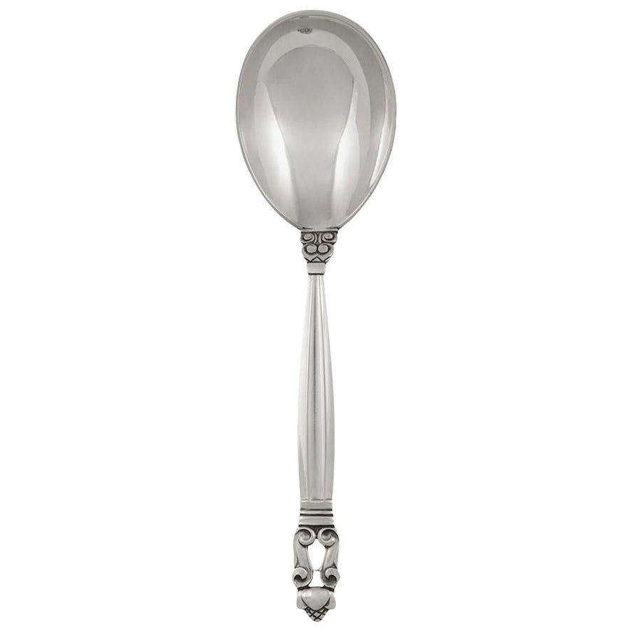 Georg Jensen Acorn Sterling Silver Compote Spoon 161 For Sale