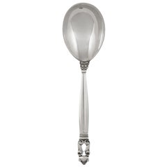 Vintage Georg Jensen Acorn Sterling Silver Compote Spoon 161