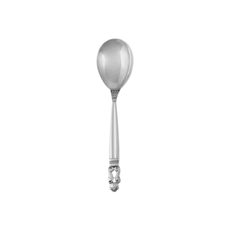 Georg Jensen Acorn Sterling Silver Marmalade Spoon 163 For Sale