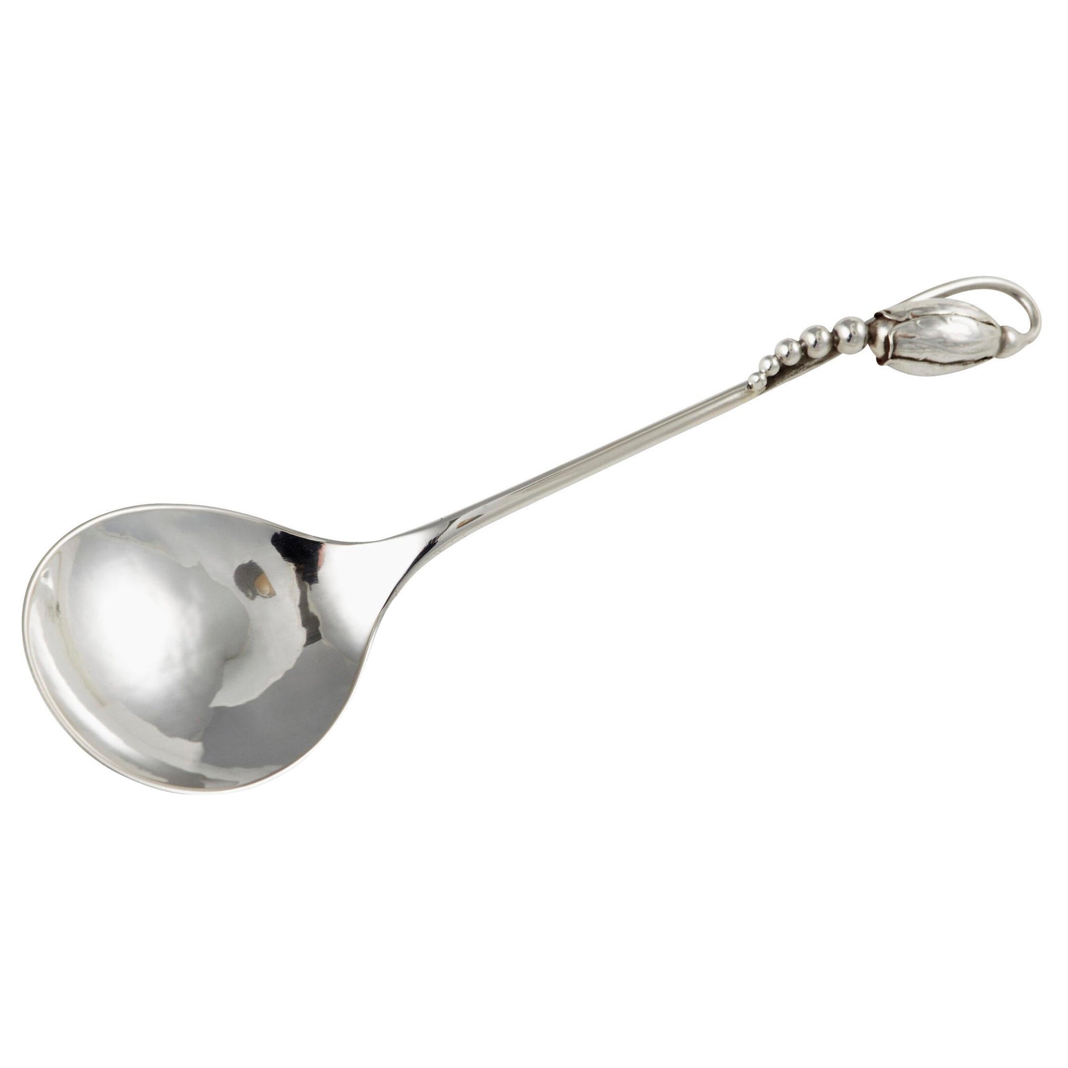 Georg Jensen Blossom Sterling Silver Jam Spoon 163 For Sale