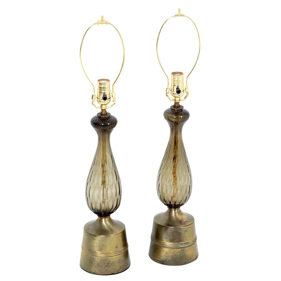 Pair Of Italian Glass Lamps