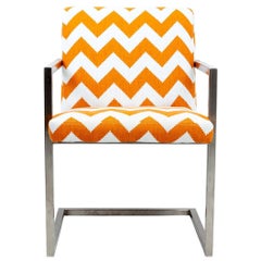 Mid Century Modern Chrome Captains Chair