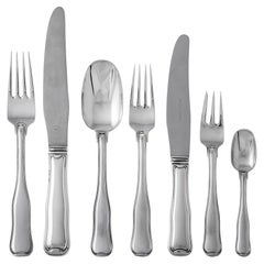 84 Pieces Set of Georg Jensen Old Danish Sterling Silverware Service