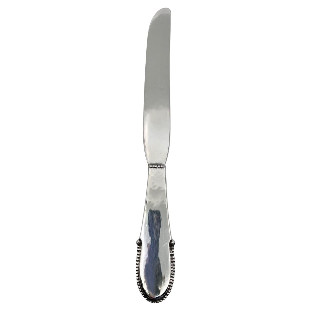 Georg Jensen Beaded Sterling Silver Master Butter Spreader 211 For Sale