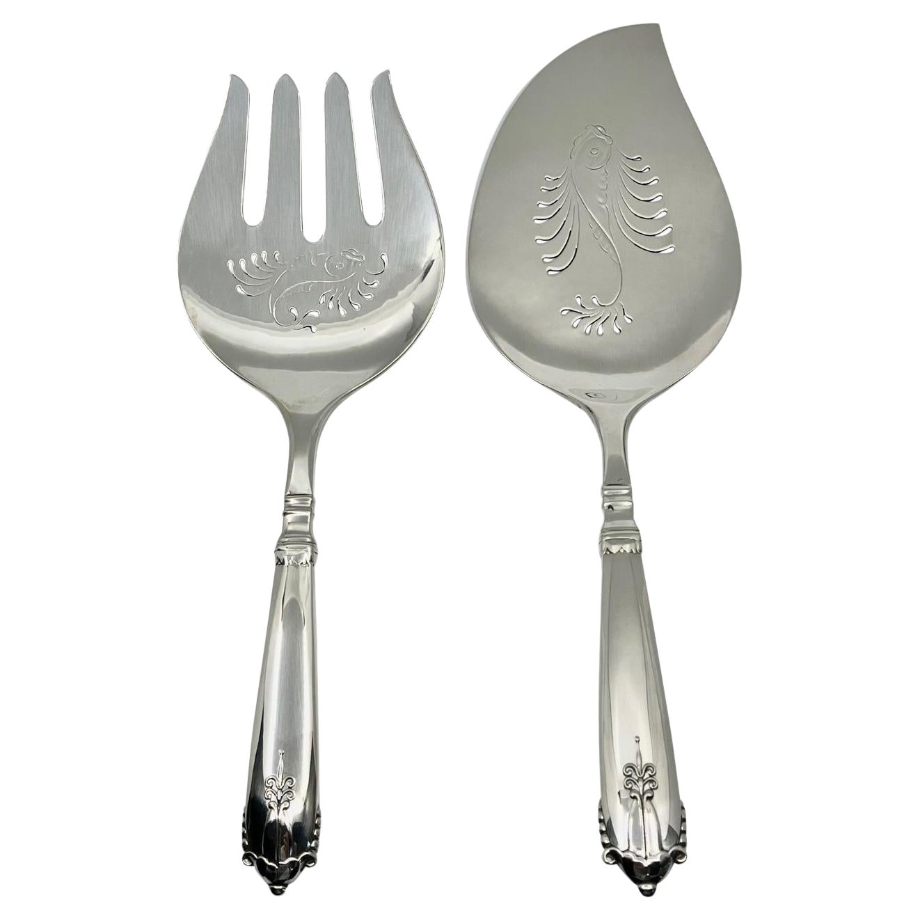 Georg Jensen Akkeleje Sterlingsilber-Fischservierbesteck 231