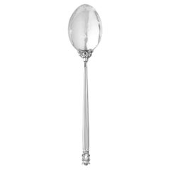 Vintage New Georg Jensen Acorn Sterling Silver Stuffing Spoon 233