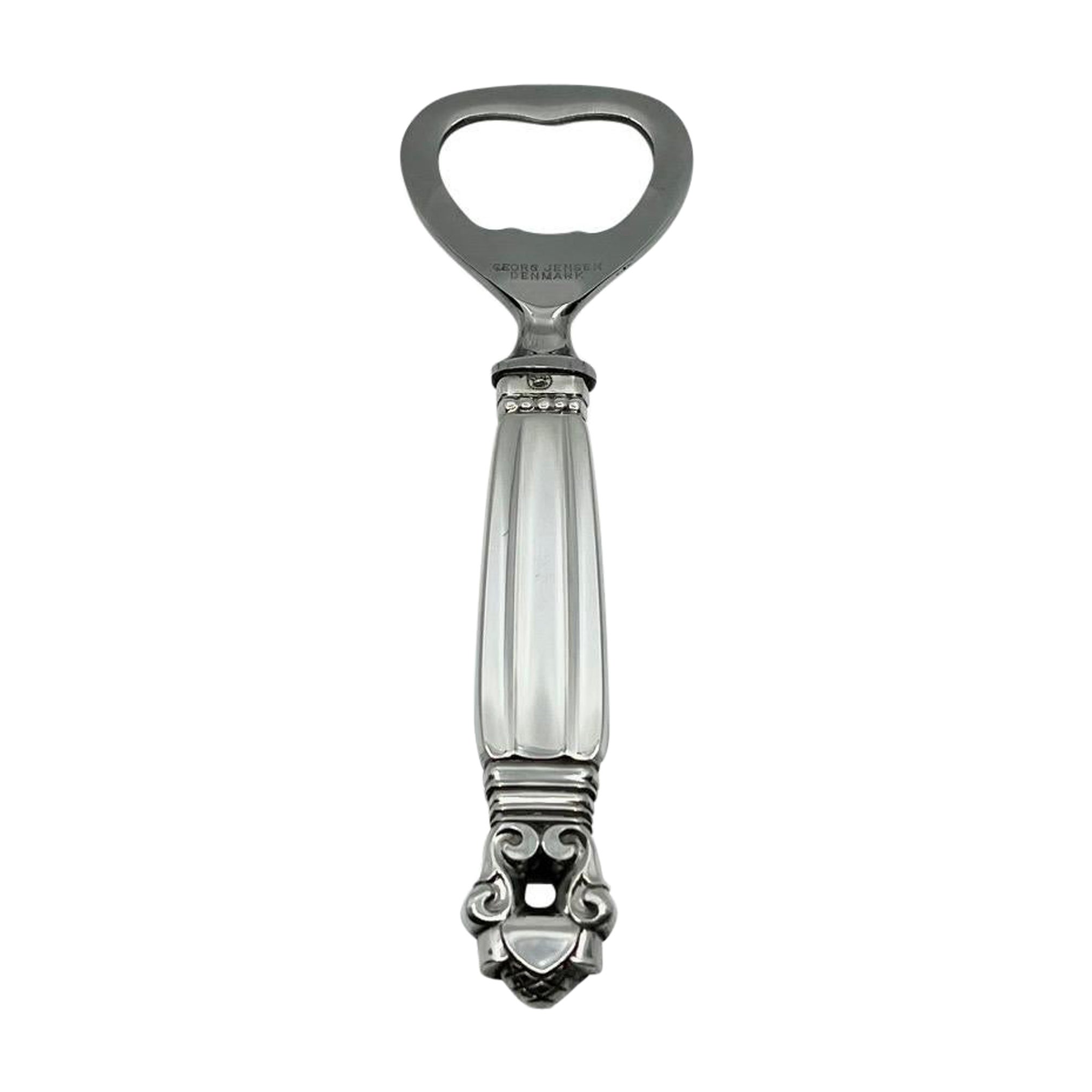 Georg Jensen Acorn Sterling Silver Bottle Opener Short Handle 271 For Sale