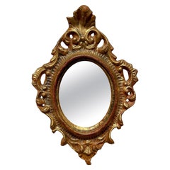 Espejo florentino italiano de madera dorada vintage 1