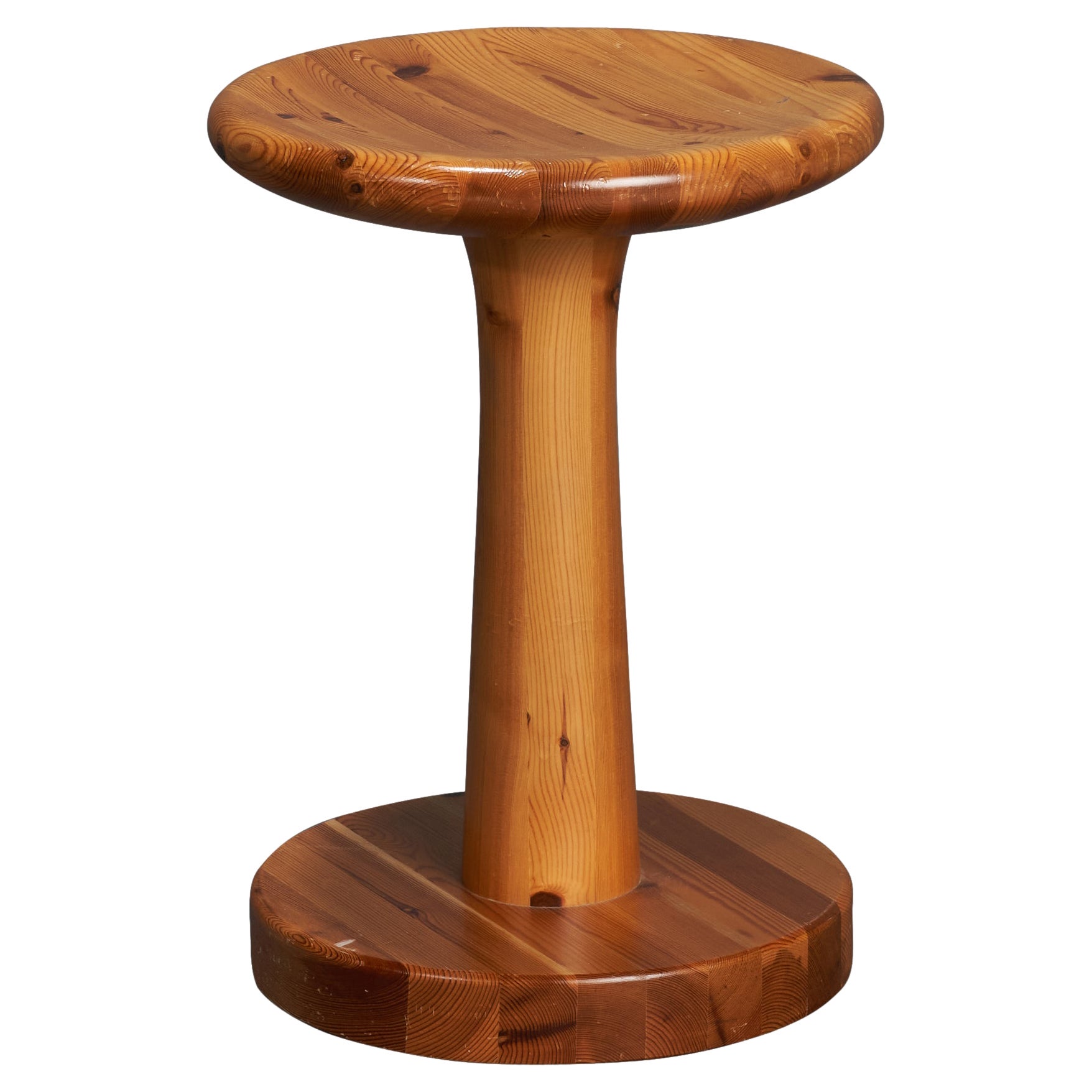 Tabouret de designer suédois, pin, Suède, années 1970
