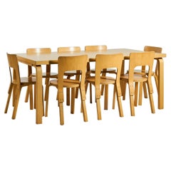 Retro Alvar Aalto Model 83 Table and Model 66 Chairs
