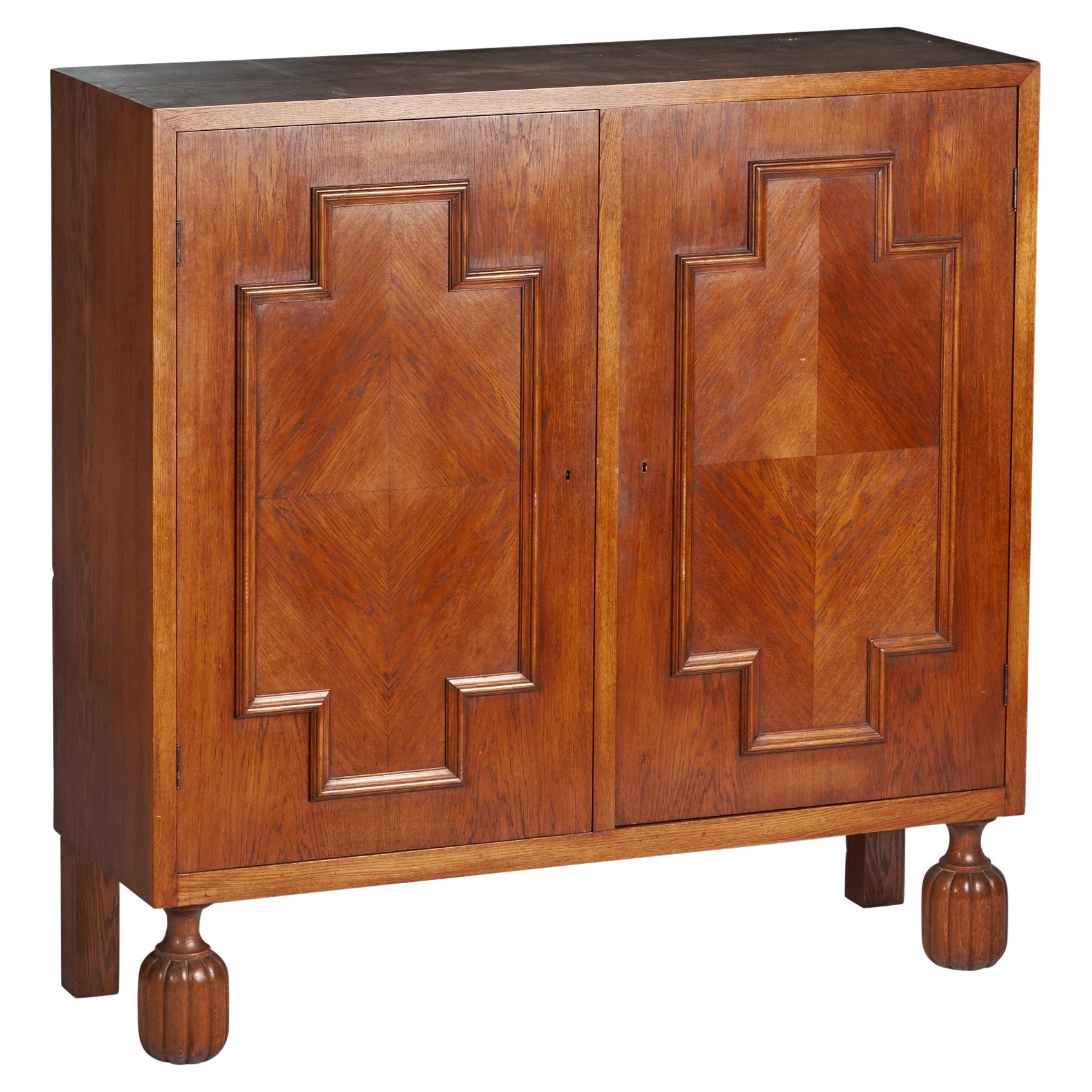 Swedish Designer, Large Cabinet, Oak, Sweden, 1930s For Sale