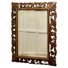 Large French Gothic Carved Oak Mirror   6” wide Oak Mirror Frame 