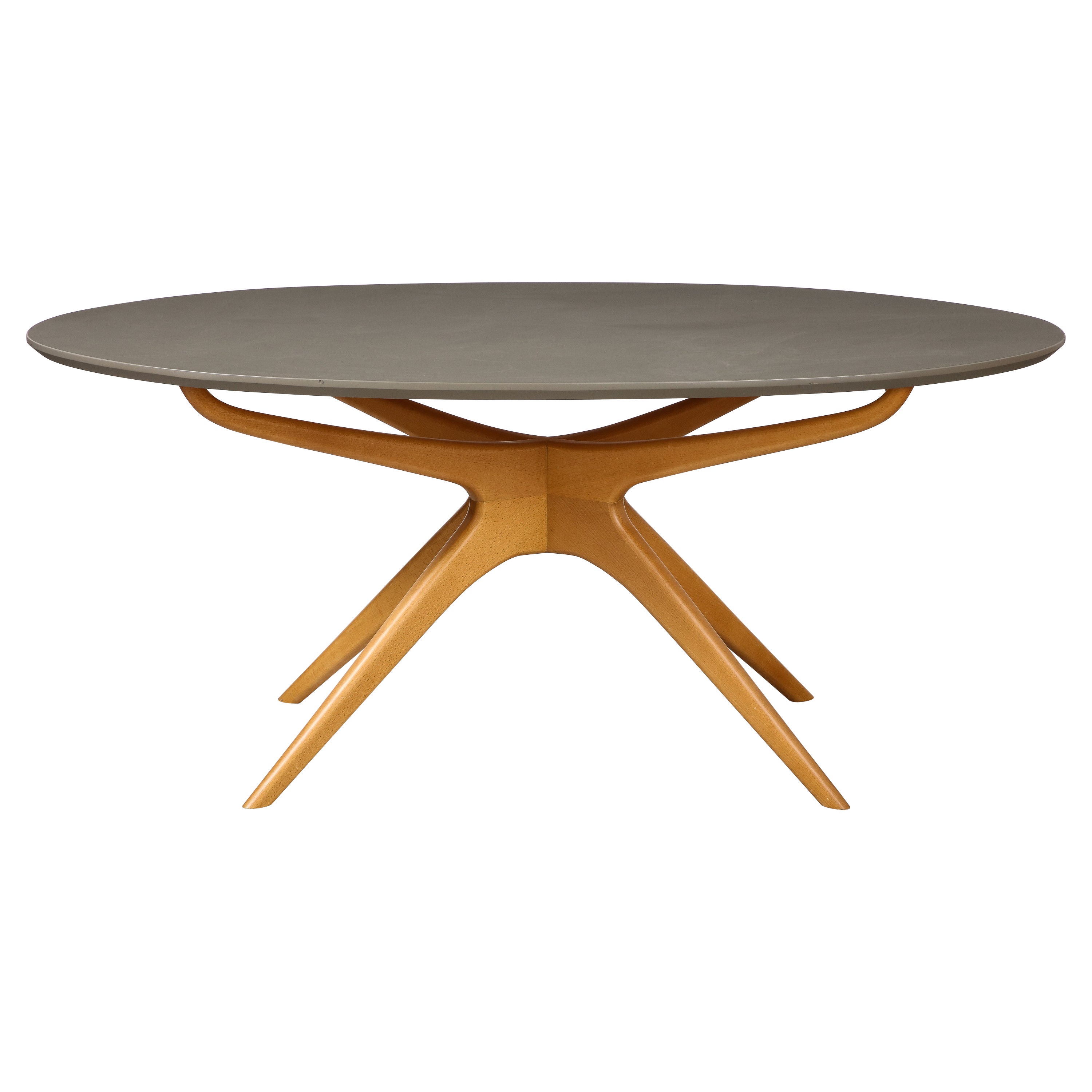 Ico Parisi Manner Dining Table with Oval Top, Italy, circa 1950  For Sale