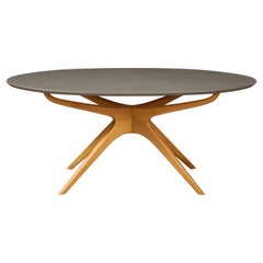 Retro Ico Parisi Manner Dining Table with Oval Top, Italy, circa 1950 