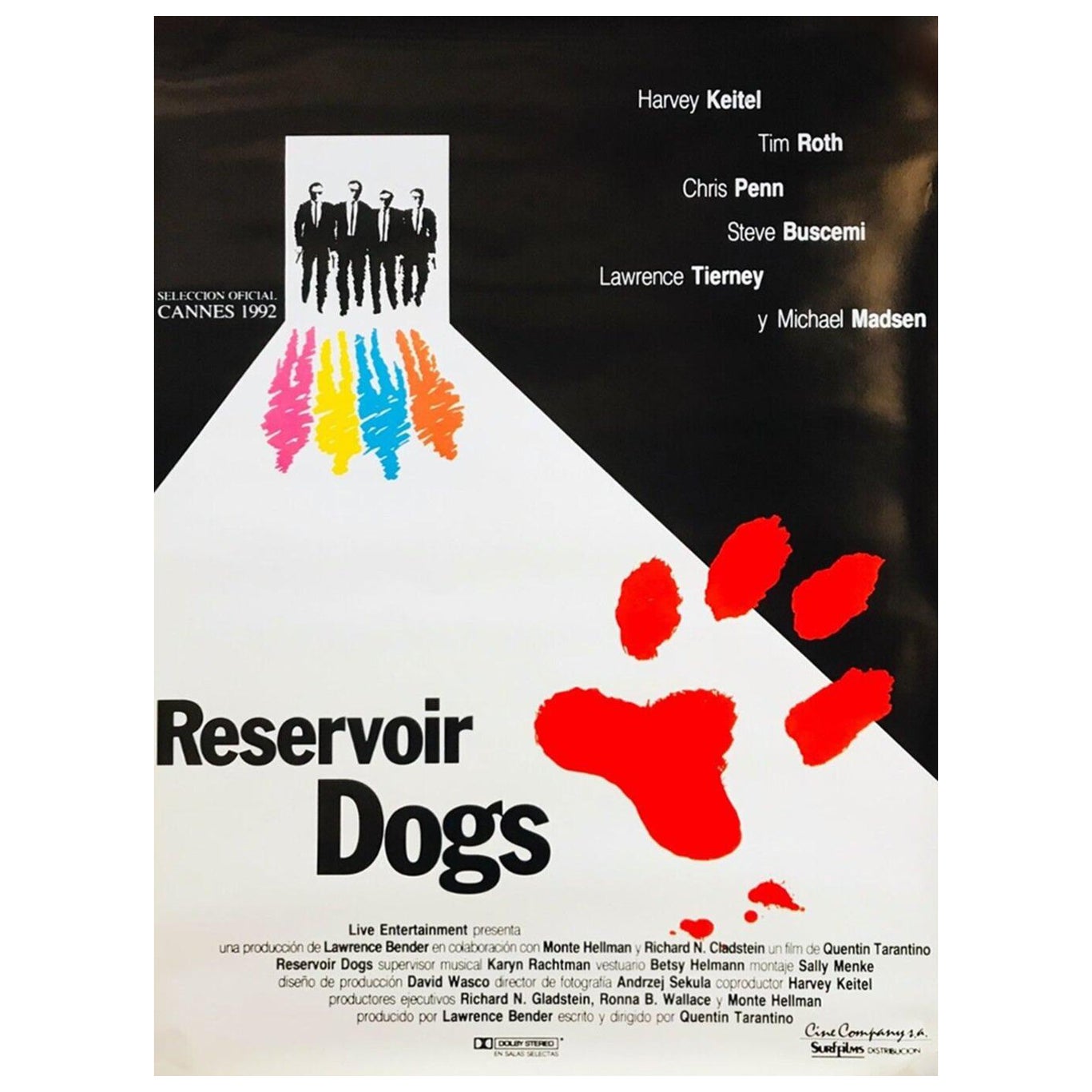 Affiche vintage d'origine du Reservoir Dogs (Espagne), 1992
