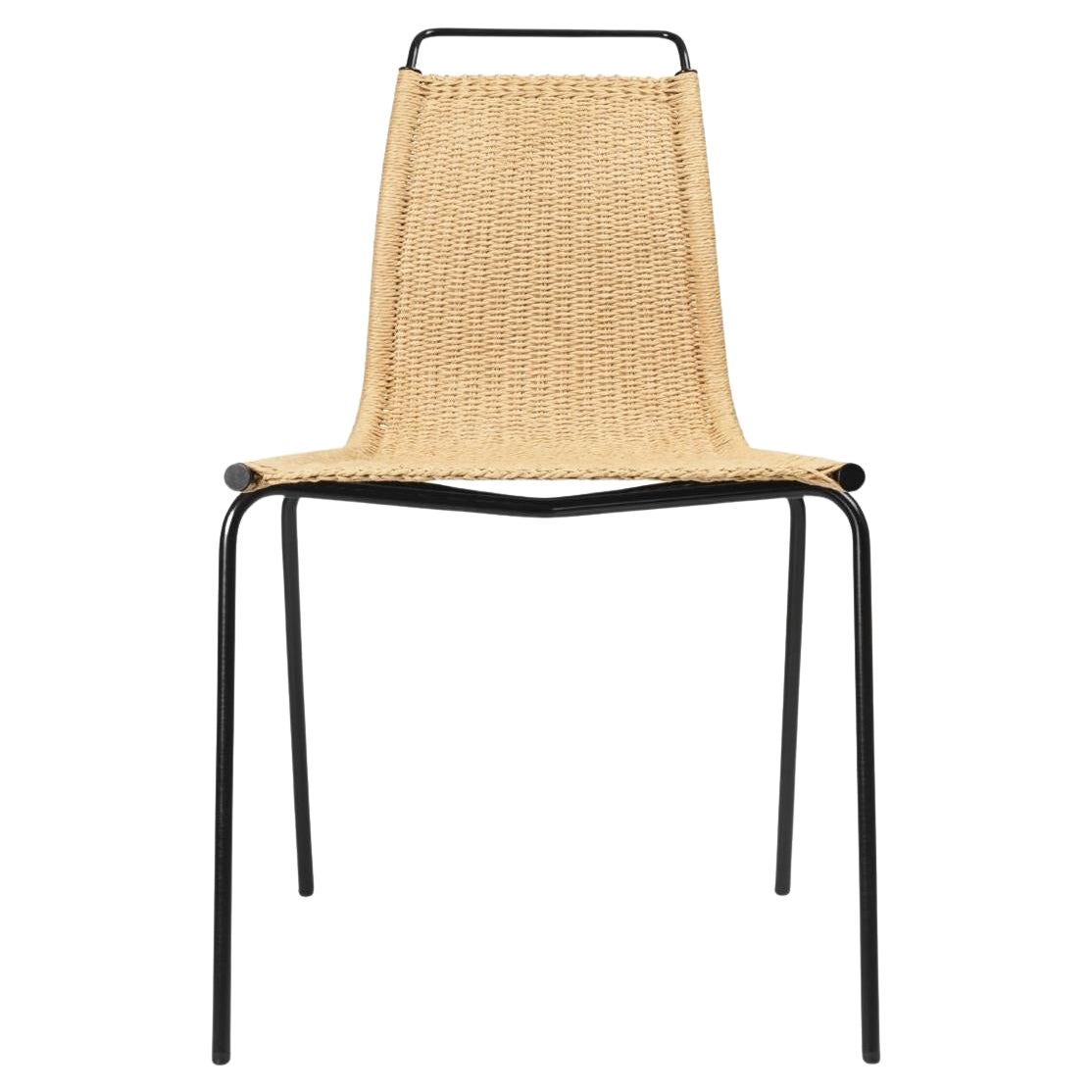 Poul Kjærholm 'PK1' Chair in Black Steel and Paper Cord for Carl Hansen & Son For Sale
