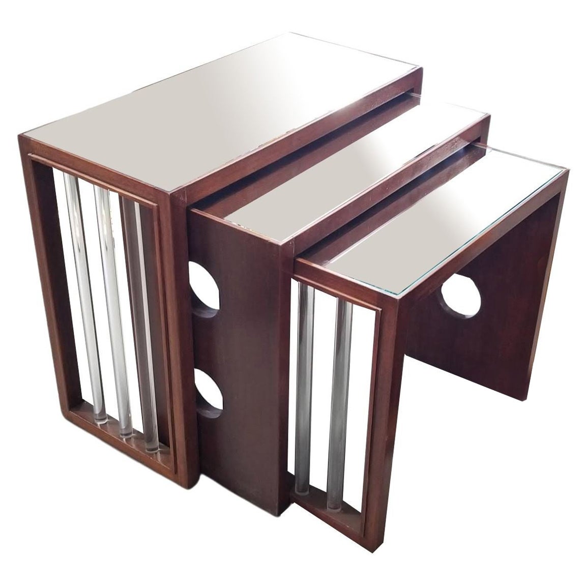 Vintage Art Deco James Mont style Nesting Tables For Sale