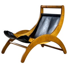 Vintage Ingmar Relling Lounge Armchair in Sleek Black Leather, 1960s, Norway