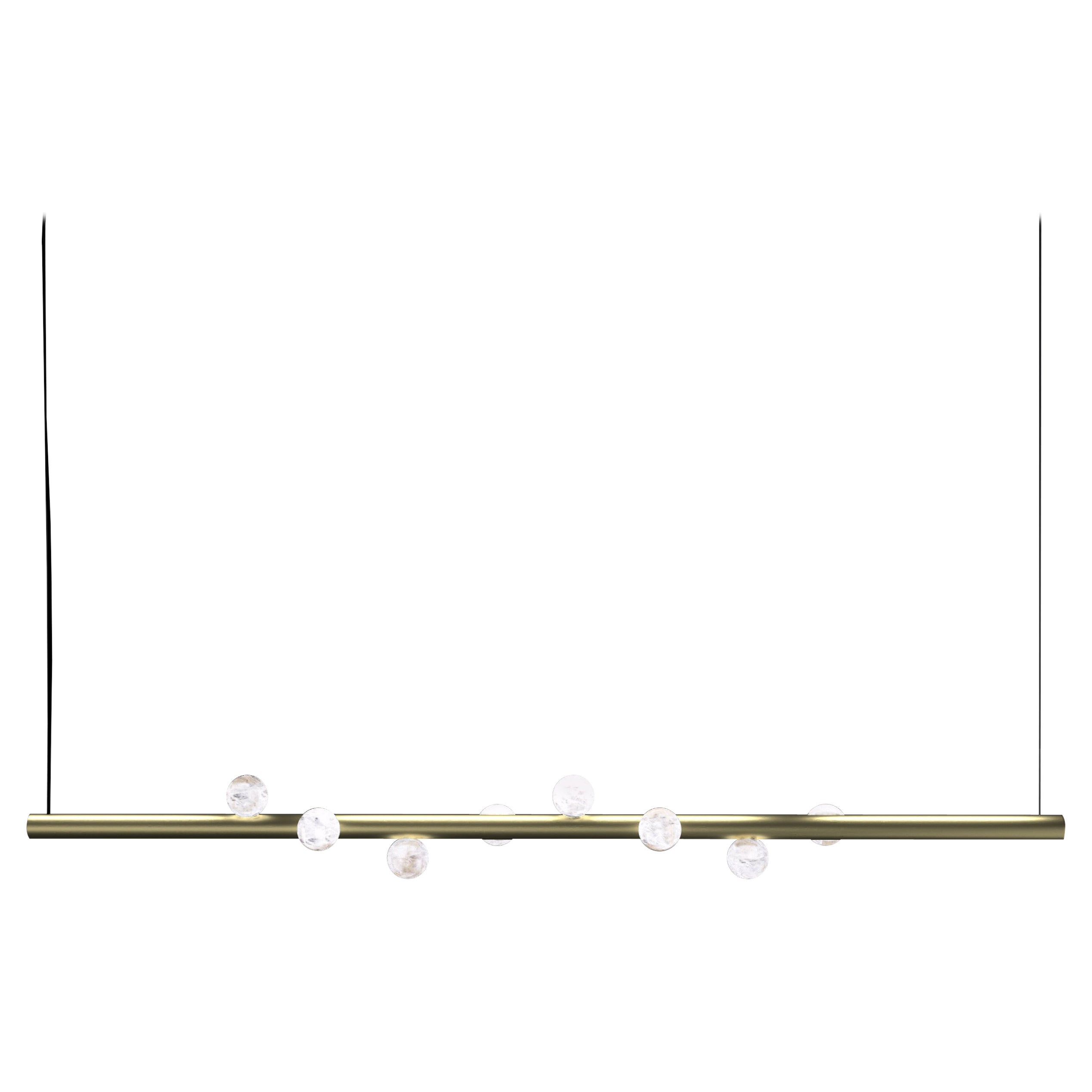 Demetra Brushed Brass Pendant Lamp 1 by Alabastro Italiano For Sale