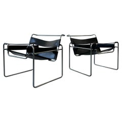 Used Marcel Breuer Gavina Wassily Chairs, a pair