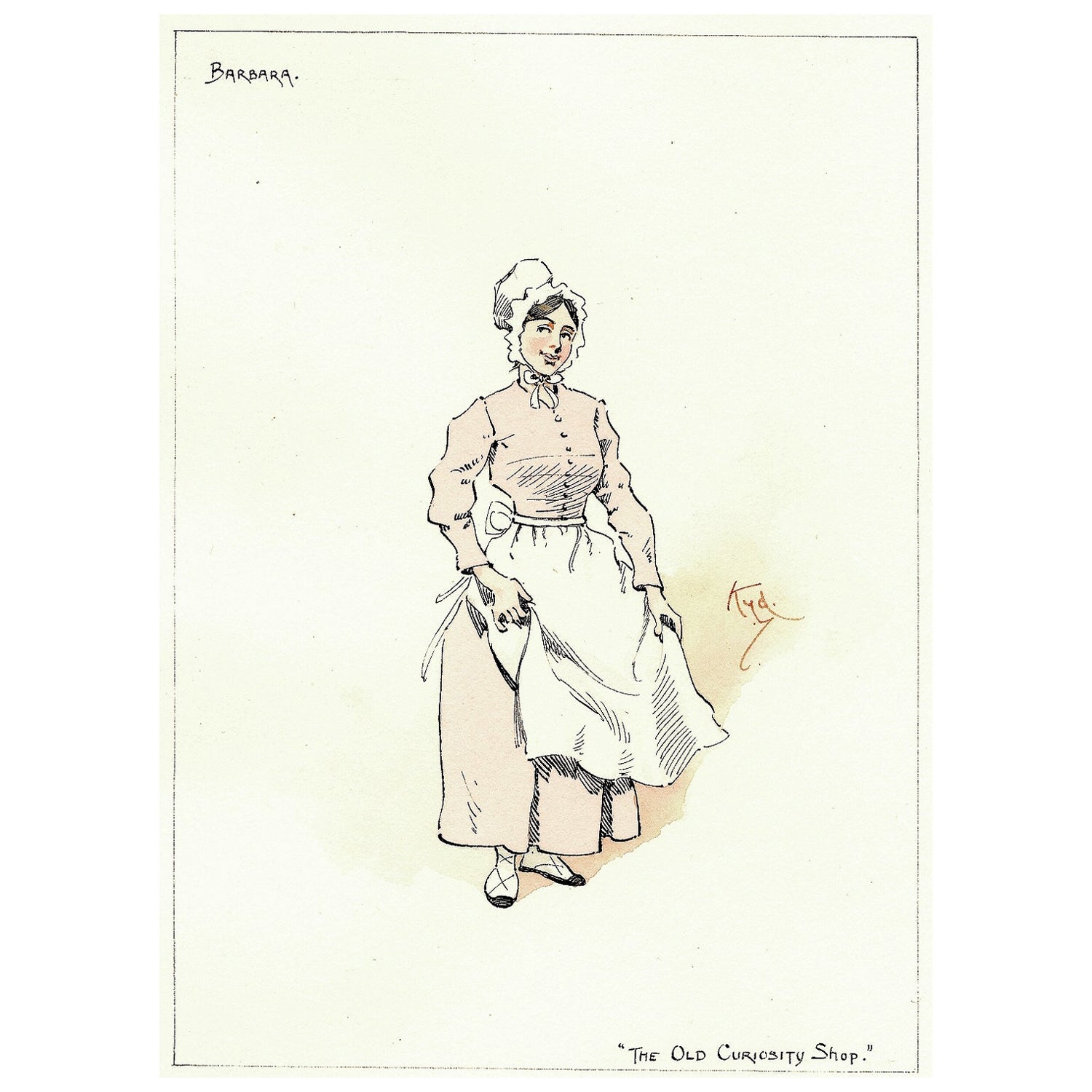 (KYD) - DICKENS - Barbara (from The Old Curiosity Shop) - ORIGINAL SKETCH For Sale