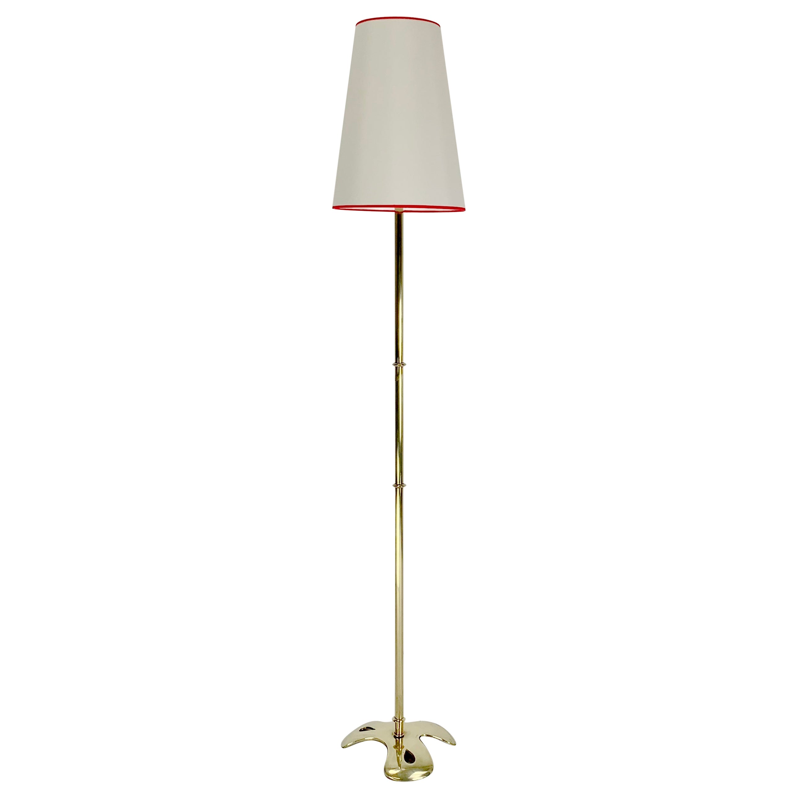 Scarpa Signed Mid-Century Brass Floor Lamp, circa 1960, France.