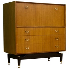 Vintage Mid Century Tola and Black Tallboy Chest from G Plan, 1950s