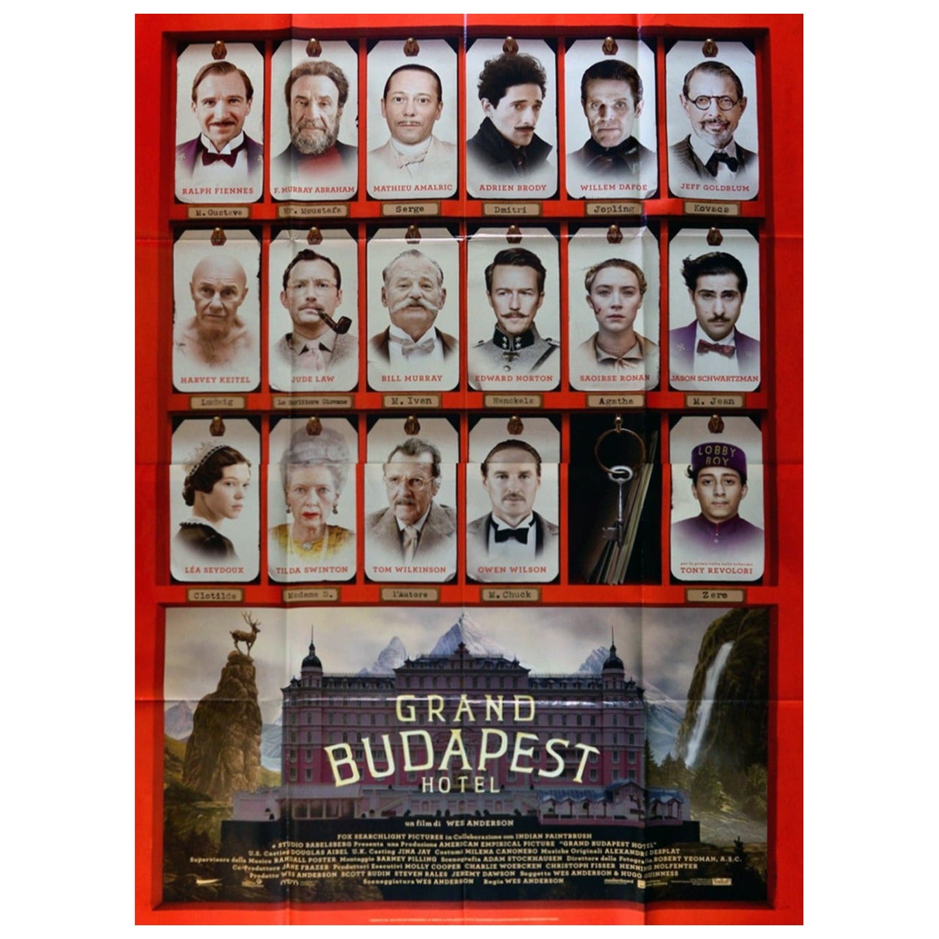 2012 The Grand Budapest Hotel (Italian) Original Vintage Poster For Sale