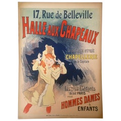 1892 Halles Aux Chapeaux - Jules Cheret Original Vintage Poster