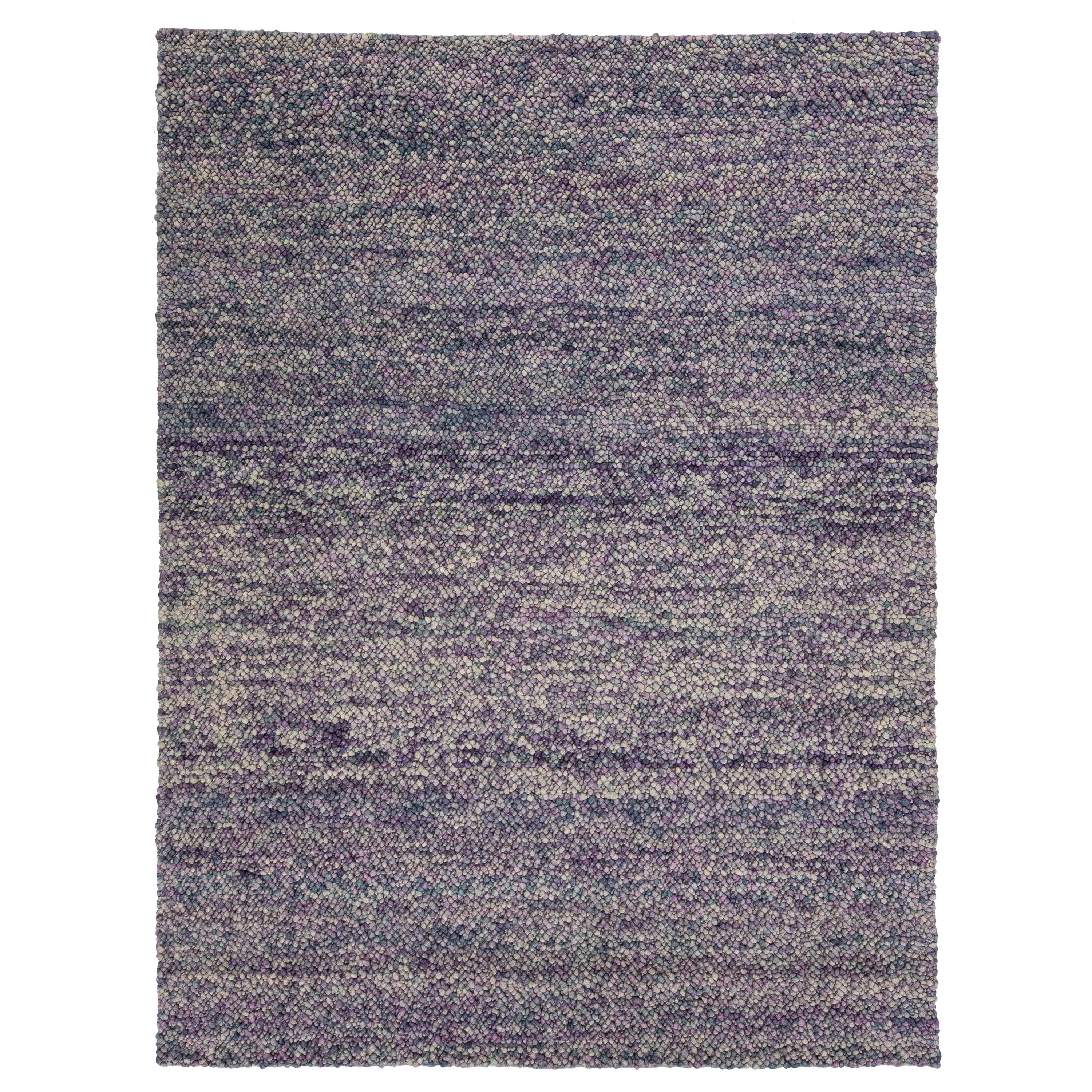 Contemporary Texture Wool Rug Handmade with Purple and Blue Allover Design
