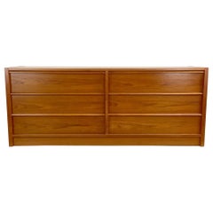 Scandinavian Modern Teak Six Drawer Dresser